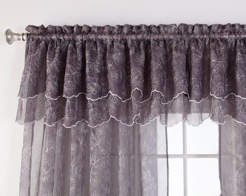 Stylemaster Renaissance Home Fashion Reese Embroidered Sheer Layered Scalloped in Kuwait