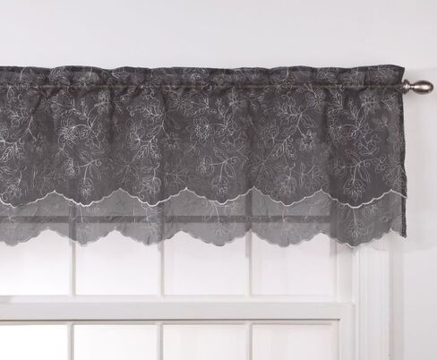 Stylemaster Renaissance Home Fashion Reese Embroidered Sheer Layered Scalloped in Kuwait