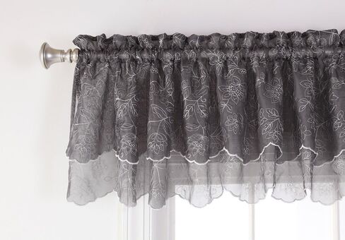 Stylemaster Renaissance Home Fashion Reese Embroidered Sheer Layered Scalloped in Kuwait
