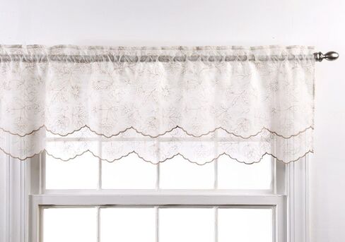 Stylemaster Renaissance Home Fashion Reese Embroidered Sheer Layered Scalloped in Kuwait