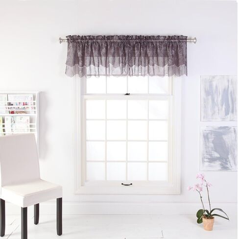 Stylemaster Renaissance Home Fashion Reese Embroidered Sheer Layered Scalloped in Kuwait