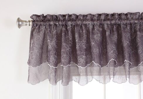 Stylemaster Renaissance Home Fashion Reese Embroidered Sheer Layered Scalloped in Kuwait