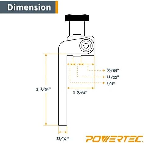 مسار POWERTEC 71857 مقاس 24 بوصة × 2 عالمي على شكل حرف T مع قطعة واحدة مقاس 3 بوصات على شكل حرف T لأعمال النجارة، مسار T مزدوج القطع مع توقف فليب السياج in Kuwait