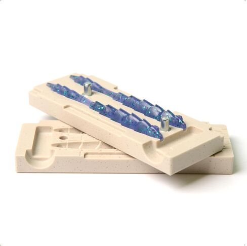 Soft Plastiс Lure Mold Making Injection Fishing Molds Googan Drag n Drop Worms Two Cavity in Saudi Arabia
