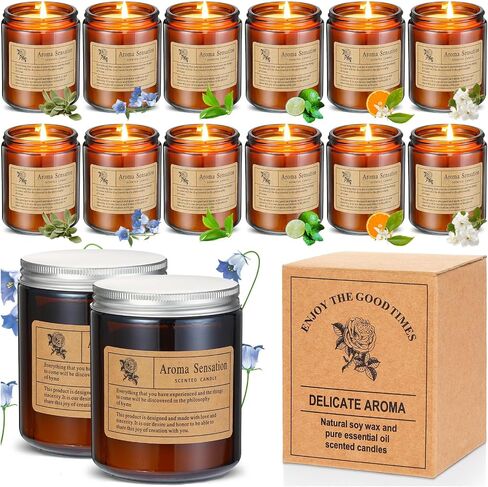 MTLEE 12 Pack Candles for Home Scented 84oz 600 Hour Long Lasting in Total Soy Wax Candles Gifts Jar Candles in Bulk Aromatherapy Candles Gifts for Women Valentine Birthday Mother's Day Present in Saudi Arabia