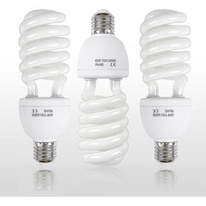 SLOW DOLPHIN Photo CFL Full Spectrum Light Bulb, 45W 5500K CFL Daylight Photography Photo Video Studio Lighting (3PCS) in Kuwait