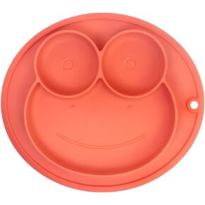 Toddler Plates with Suction, Silicone Plate for Baby, Baby Placemat Divided Baby Dish, 100% BPA Free Food Grade Silicone, Infant Feeding Bowls, Dishwasher Safe (Orange) in Saudi Arabia