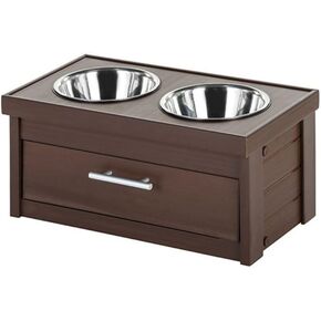 ECOFLEX Piedmont 2-Bowl Dog Diner مع درج تخزين - رمادي in Kuwait