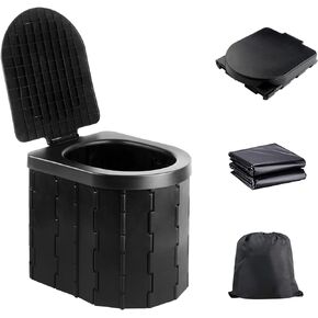 Portable Toilet for Camping with Lid, Portable Potty for Adults, Porta Potty Travel Toilet Commode Bucket Toilet for Camping, Car, Travel, Outdoor, Hiking, Backpack, Trips, Boat, Beach, Traffic Jam in Kuwait