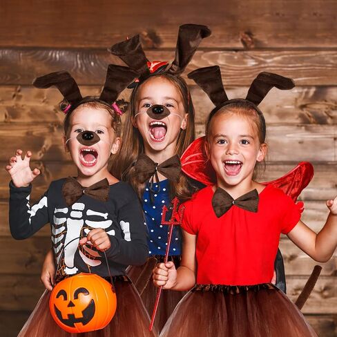 10 Pieces Puppy Dog Costume Set Dog Ear Headband, Bow Tie, Tail, Fake Nose and Puppy Paw Gloves Animal Costume Accessories for Halloween Cosplay Costume Dress Up Party Decoration in Saudi Arabia