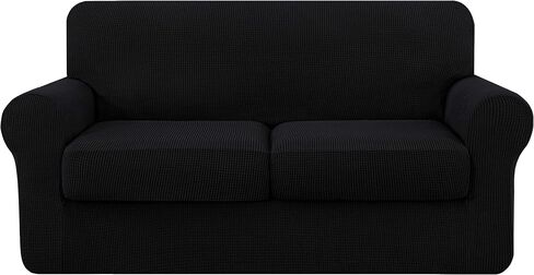SyMax Couch Cover Sofa Slipcover Chair Slipcover 2 Piece Sofa Covers Couch Slipcover Stretch Furniture Protector Washable (Chair, Light Grey) in Saudi Arabia