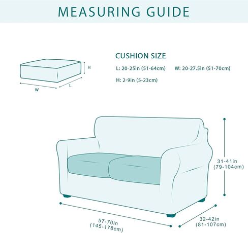 SyMax Couch Cover Sofa Slipcover Chair Slipcover 2 Piece Sofa Covers Couch Slipcover Stretch Furniture Protector Washable (Chair, Light Grey) in Saudi Arabia