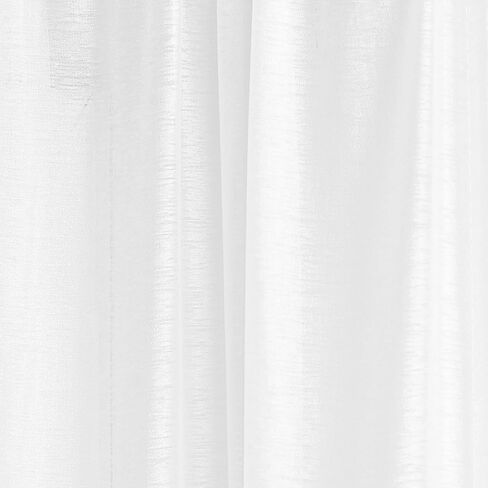 جين - ستائر شبه شفافة بجيب قضيب - قطعتين - الحجم الإجمالي 108 بوصة عرض × 63 بوصة طول - مادة تدفق الضوء الطبيعي متينة - لغرفة النوم - غرفة المعيشة - غرفة الأطفال والمطبخ (54 بوصة عرض × 63 بوصة طول، أبيض) in Kuwait