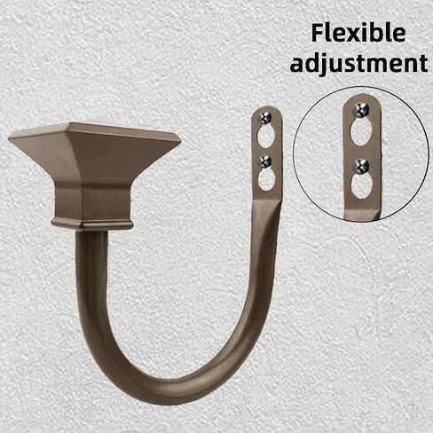 2Pcs Square Metal Decorative Curtain Holdbacks, Wall Mounted Window Drapery Tiebacks for Bedroom, Livingroom, Office Come with Screws, Black in Saudi Arabia