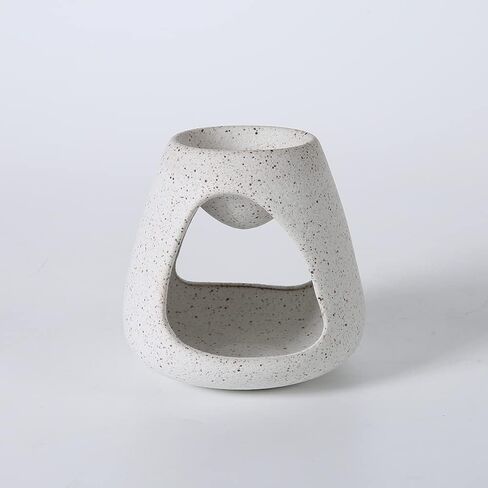MXIANG Ceramic Oil Burner Wax Melt Burner Black and White 5" Set of 1 (White) in Saudi Arabia