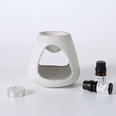 MXIANG Ceramic Oil Burner Wax Melt Burner Black and White 5" Set of 1 (White) in Saudi Arabia