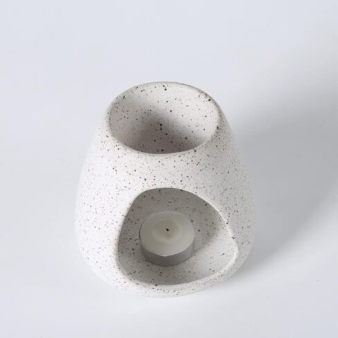 MXIANG Ceramic Oil Burner Wax Melt Burner Black and White 5" Set of 1 (White) in Saudi Arabia