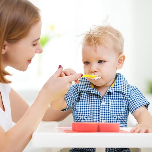 Toddler Plates with Suction, Silicone Plate for Baby, Baby Placemat Divided Baby Dish, 100% BPA Free Food Grade Silicone, Infant Feeding Bowls, Dishwasher Safe (Orange) in Saudi Arabia