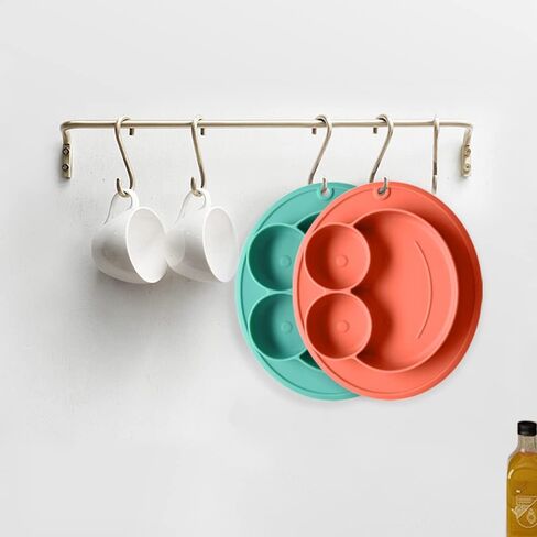 Toddler Plates with Suction, Silicone Plate for Baby, Baby Placemat Divided Baby Dish, 100% BPA Free Food Grade Silicone, Infant Feeding Bowls, Dishwasher Safe (Orange) in Saudi Arabia