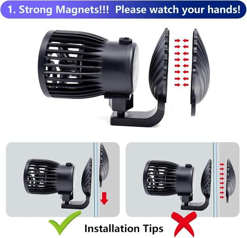 CONQUERALL 520-2600GPH 15W Wave Maker 24V DC متعدد الزوايا اتجاه موجة جيبية تقنية تدفق كبيرة لخزان الأسماك وحوض السمك في المياه العذبة والمياه المالحة in Kuwait