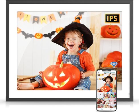 Digital Photo Frame Extra Large Digital Picture Frame - 17 inch Dual WiFi Picture Frame 32GB, Full Function, Motion Sensor, Wall Mountable, Sharing Photos Videos via App Email, Unlimited Cloud Storage in Kuwait