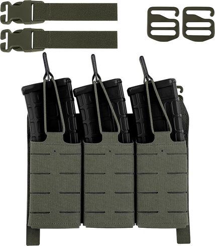 حقيبة مجلة PETAC GEAR التكتيكية الثلاثية 556 مع إدراج Kydex ، حقيبة مجلة رفرف أمامي KTAR AR مقطوعة بالليزر حامل ماج عسكري مولي in Saudi Arabia