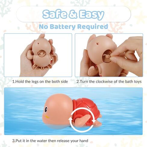 fuyamp 6 حزمة لعبة حمام، لطيف الحيوان عقارب الساعة حوض الاستحمام لعبة حمام السباحة، ألعاب حمام الطفل للأطفال الصغار 3 4، الأولاد الفتيات لعبة حمام الماء مجموعة in Kuwait