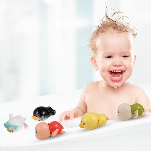 fuyamp 6 حزمة لعبة حمام، لطيف الحيوان عقارب الساعة حوض الاستحمام لعبة حمام السباحة، ألعاب حمام الطفل للأطفال الصغار 3 4، الأولاد الفتيات لعبة حمام الماء مجموعة in Kuwait