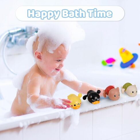 fuyamp 6 حزمة لعبة حمام، لطيف الحيوان عقارب الساعة حوض الاستحمام لعبة حمام السباحة، ألعاب حمام الطفل للأطفال الصغار 3 4، الأولاد الفتيات لعبة حمام الماء مجموعة in Kuwait