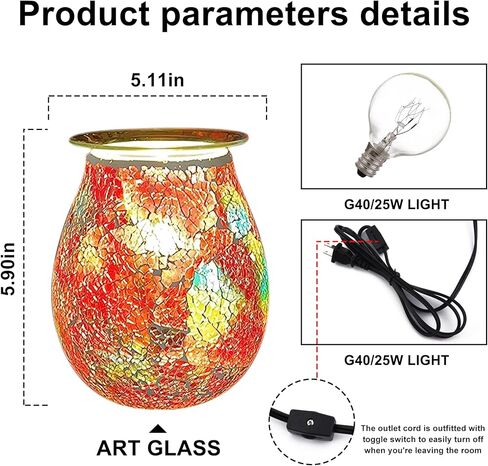 جهاز تسخين إذابة الشمع، جهاز تسخين الشمع الكهربائي لمكونات ضوء الشمع المعطر، جهاز تسخين الزيت المعطر، موقد الشمع العطري، جهاز تسخين جهاز تسخين الفسيفساء - هدية مثالية لحفلات الزفاف، والمنتجعات الصحية in Kuwait
