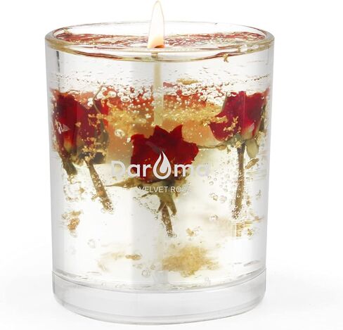 Aromatherapy Scented Candles, DAROMA Jar Jelly Candle with Organic Dried Flower, 100% Nature Coconut Wax and Essential Oil, Long Burning, Relaxing for Bath, Yoga,Holiday Gifts,Velvet Rose in Saudi Arabia