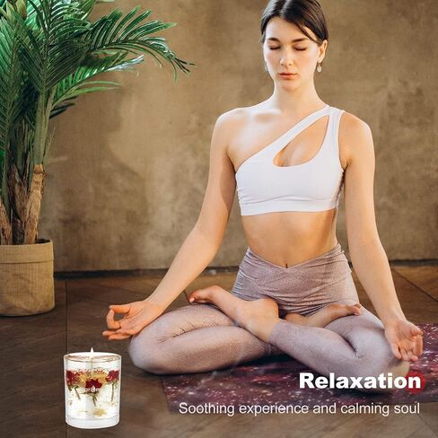 Aromatherapy Scented Candles, DAROMA Jar Jelly Candle with Organic Dried Flower, 100% Nature Coconut Wax and Essential Oil, Long Burning, Relaxing for Bath, Yoga,Holiday Gifts,Velvet Rose in Saudi Arabia