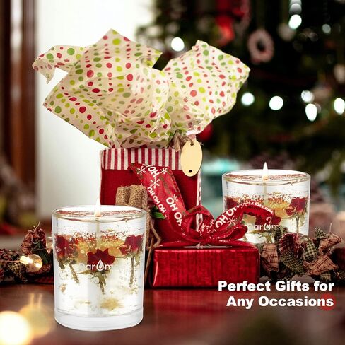 Aromatherapy Scented Candles, DAROMA Jar Jelly Candle with Organic Dried Flower, 100% Nature Coconut Wax and Essential Oil, Long Burning, Relaxing for Bath, Yoga,Holiday Gifts,Velvet Rose in Saudi Arabia