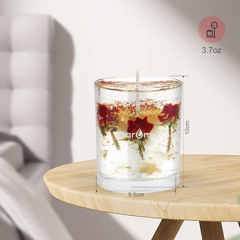 Aromatherapy Scented Candles, DAROMA Jar Jelly Candle with Organic Dried Flower, 100% Nature Coconut Wax and Essential Oil, Long Burning, Relaxing for Bath, Yoga,Holiday Gifts,Velvet Rose in Saudi Arabia