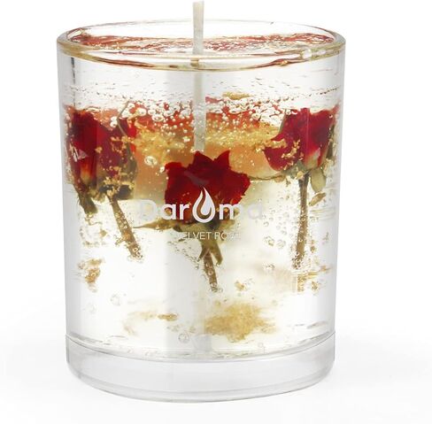 Aromatherapy Scented Candles, DAROMA Jar Jelly Candle with Organic Dried Flower, 100% Nature Coconut Wax and Essential Oil, Long Burning, Relaxing for Bath, Yoga,Holiday Gifts,Velvet Rose in Saudi Arabia