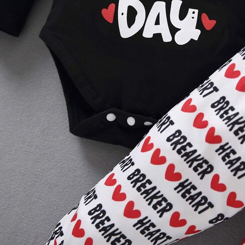 3Pcs Newborn Baby Boy Valentine's Day Outfit, Bowtie Romper Long Pants Hat Gentleman Clothes Set in Saudi Arabia