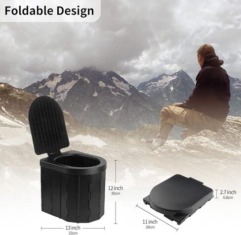Portable Toilet for Camping with Lid, Portable Potty for Adults, Porta Potty Travel Toilet Commode Bucket Toilet for Camping, Car, Travel, Outdoor, Hiking, Backpack, Trips, Boat, Beach, Traffic Jam in Kuwait