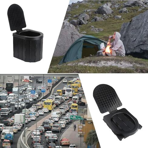 Portable Toilet for Camping with Lid, Portable Potty for Adults, Porta Potty Travel Toilet Commode Bucket Toilet for Camping, Car, Travel, Outdoor, Hiking, Backpack, Trips, Boat, Beach, Traffic Jam in Kuwait