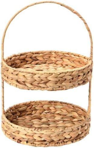 Household Essentials Water Hyacinth 2-Tier Tray, Natural in Saudi Arabia