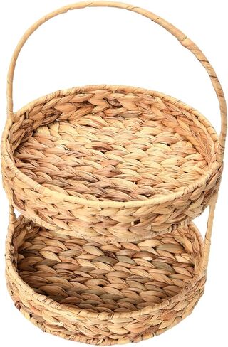 Household Essentials Water Hyacinth 2-Tier Tray, Natural in Saudi Arabia
