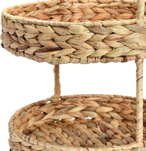 Household Essentials Water Hyacinth 2-Tier Tray, Natural in Saudi Arabia