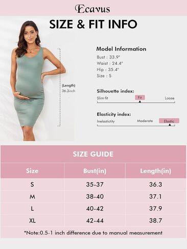 Glampunch Women’s Maternity Sleeveless Dress Rib Knit Bodycon Pregnancy Tank Dresses for Daily Wearing or Baby Shower in Saudi Arabia