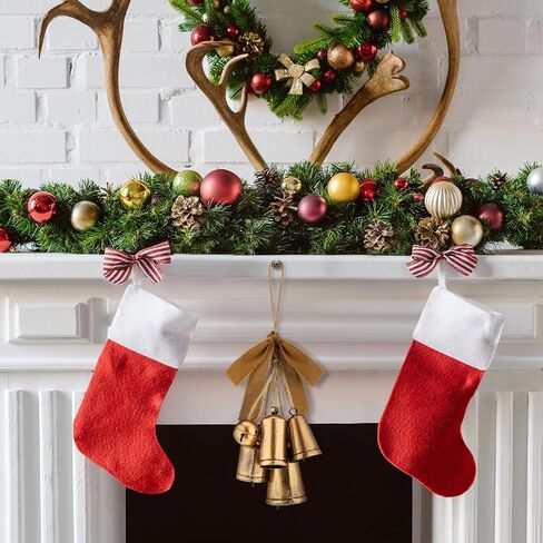 Tandefio 5 Pieces Vintage Christmas Cow Bells Rustic Christmas Decor Harmony Cow Bells Rustic Lucky Christmas Hanging Cone Bells for Christmas Indoor and Outdoor Decoration Supplies in Saudi Arabia