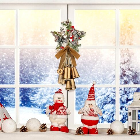 Tandefio 5 Pieces Vintage Christmas Cow Bells Rustic Christmas Decor Harmony Cow Bells Rustic Lucky Christmas Hanging Cone Bells for Christmas Indoor and Outdoor Decoration Supplies in Saudi Arabia