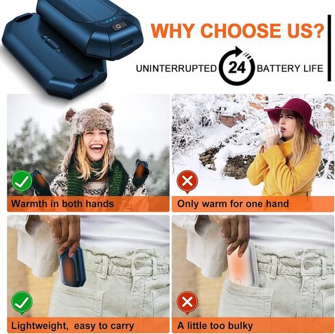 2 Pack Hand Warmers Rechargeable, Electric Hand Warmer Reusable, USB Handwarmers,Outdoor/Indoor/Golf/Camping/Hunting/Pain Relief/Watch Football/Baseball/Warm Gifts for Men Women Kid Birthday Christmas in Saudi Arabia