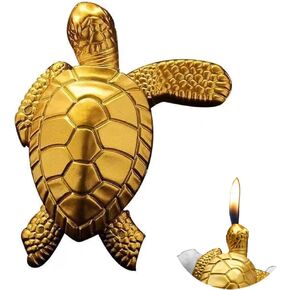 Meiegens Cool Butane Lighter Refillable Soft Flame,Novelty Pliers Shaped Tool Lighter (Golden Turtle)