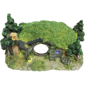 ديكورات قلعة الهوبيت لحوض السمك من SLOCME - زينة قلعة حوض الأسماك، ديكورات إخفاء أسماك البيتا in Kuwait