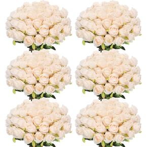 50 Pcs Artificial Rose Flower Realistic Silk Roses with Stem Bouquet of Flowers Plastic Flowers Real Looking Fake Roses for Home Wedding Centerpieces Party Decorations (Autumn Pink) in Kuwait