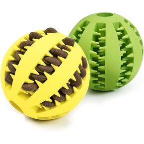 HGB 2 Pack Dog Toy Ball, Durable IQ Puzzle Chew Toys for Treat Dispensing, Puppy Teething, Dog Enrichment Toys for Teeth Cleaning, Pet Training, Interactive Dog Toys for Medium & Large Dogs in Kuwait