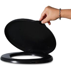 ASEVAT Portable Toilet for Camping,Portable Emergency Toilet Seat with Lid for Hiking, Emergency Preparedness, Car, Boat, Road Trips (Black) in Kuwait